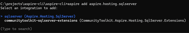 Add a new Aspire hosting integration package