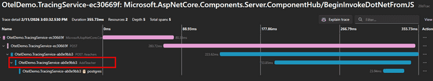 custom span in our trace log